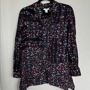 Westbound Floral Long Sleeve Button Down Blouse